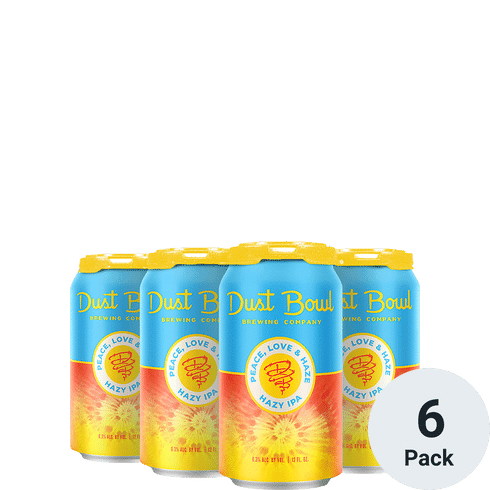 BEER DUST BOWL PEACE LOVE AND HAZE SIX PACK CANS