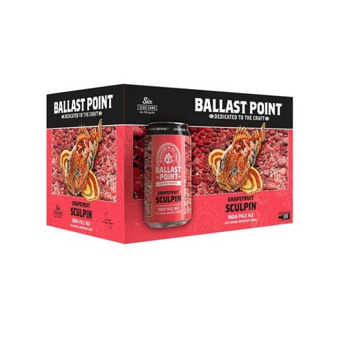 BEER BALLAST POINT GRAPE FRUIT SCULPID SIX PACK CANS