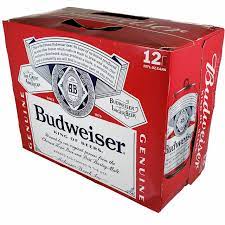 BEER BUDWAISER 12 PACK CANS