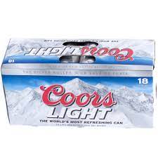 BEER COOR LIGHT 18 PACK CANS